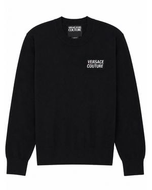 Versace Jeans Couture Maglia Con Patch Logo - Black