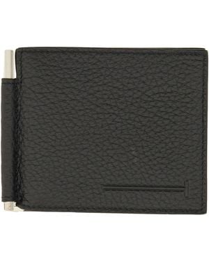 Tom Ford Wallet With T-Shaped Money Clip - Black