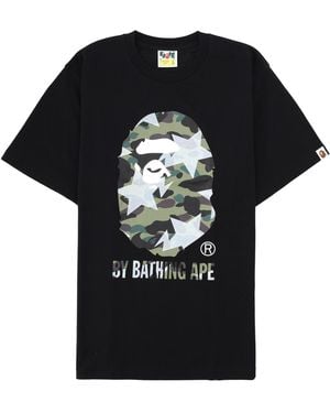 A Bathing Ape T-Shirt Con Stampa - Black