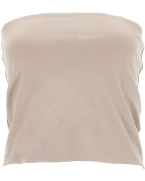 Brunello Cucinelli Cotton Bandeau Top - Natural