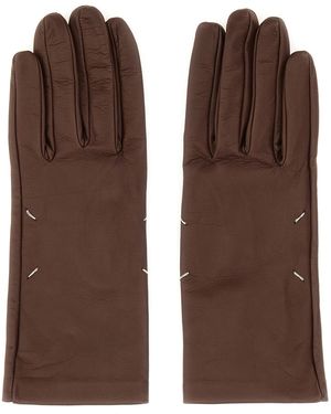 Maison Margiela Leather Gloves - Brown