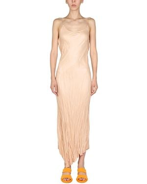 Philosophy Di Lorenzo Serafini Asymmetrical Hem Dress With Round Neckline - White
