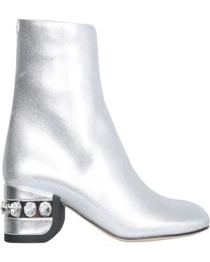 Nicholas Kirkwood 55jj Metallic Leather Crystal Boots - White