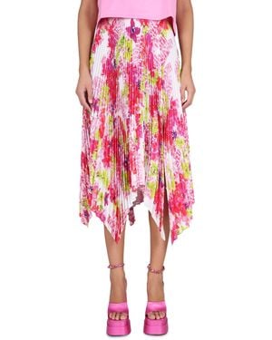 Versace Pleated Skirt With Floral Print - Pink