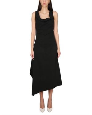 Bottega Veneta Asymmetrical Midi Dress - Black