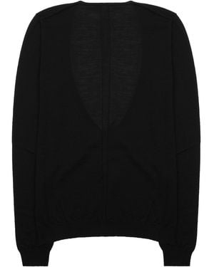 Rick Owens Maglia Con Scollo A V Profondo - Black