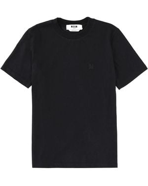 MSGM Logo Crew Neck T-Shirt - Black
