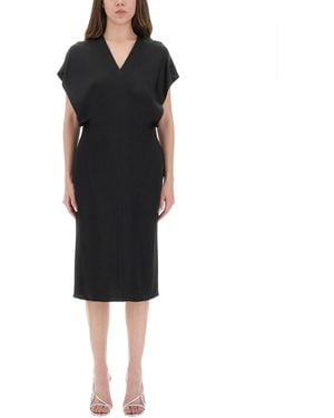 Stella McCartney Midi Dress With Wing Sleeves - Black