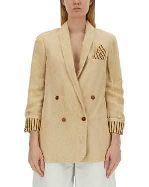 Alysi Double-Breasted Jacket - Natural