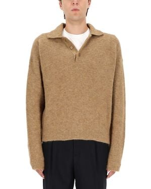 Ami Paris Wool Polo - Natural