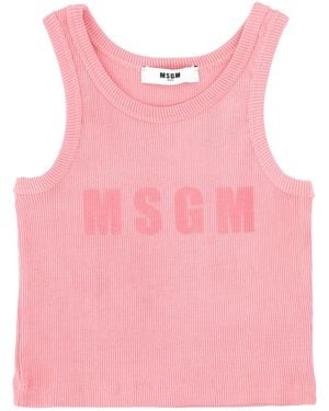 MSGM Tank Top Con Logo - Pink