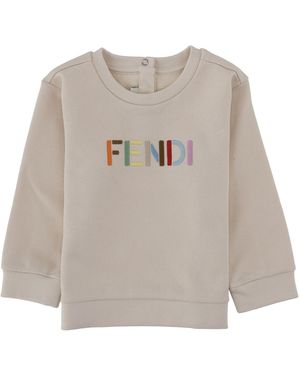 Fendi Felpa Girocollo Per Neonati Con Logo - White