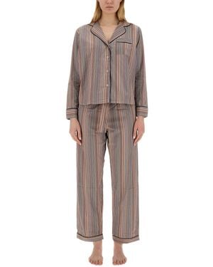 Paul Smith Striped Pattern Pyjama Set - Grey