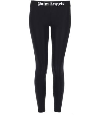 Palm Angels Leggings Sportivo Con Logo - Blue