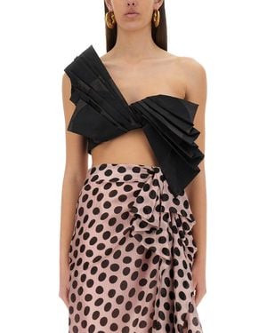 Nina Ricci "Twisted Polka Dots" Top - Black