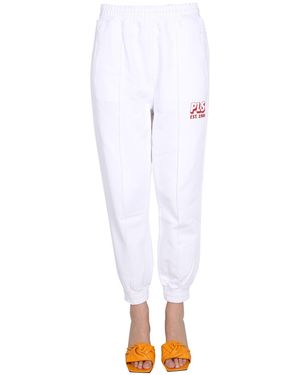 Philosophy Di Lorenzo Serafini PANTALONE JOGGING IN COTONE CON STAMPA LOGO - Bianco