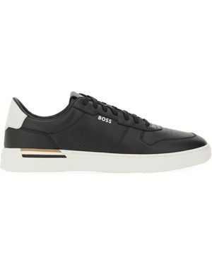 BOSS Leather Trainer - Black