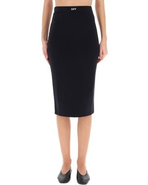 Off-White c/o Virgil Abloh Fitted Midi Skirt With Logo Embellishment - Black