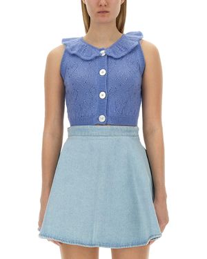 Alessandra Rich Top - Blu