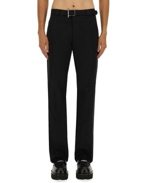 McQueen Trousers With "T-Bar" Belt - Black