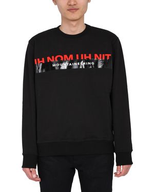 ih nom uh nit Crew Neck Cotton Sweatshirt With Logo - Black