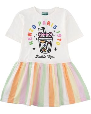 KENZO Vestito "Bubble Tiger" - White