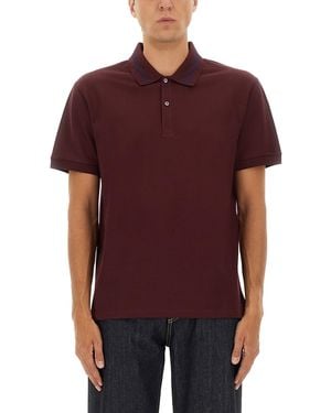 McQueen Polo Shirt With Logo On The Collar - Purple