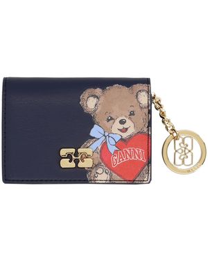 Ganni Joy Bear Card Holder - Blue