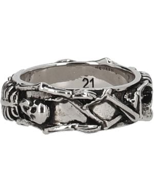 McQueen Anello "Dancing Skeleton" - Gray
