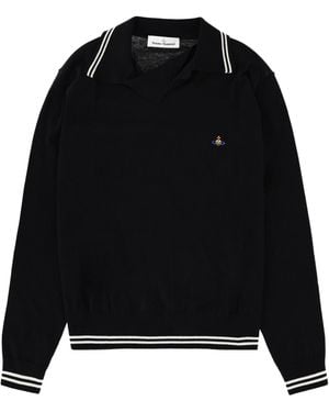 Vivienne Westwood Cotton-Cashmere Polo Shirt - Black