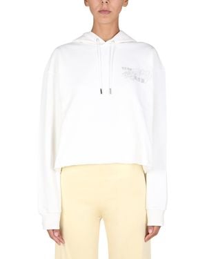 Opening Ceremony Hooded Cotton Sweatshirt With Flower Chair Print - White