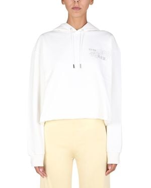 Opening Ceremony Hooded Cotton Sweatshirt With Flower Chair Print - White