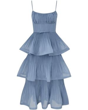 Zimmermann Pleated Midi Dress - Blue
