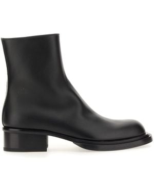 McQueen Cuban Stack Boot With 4.5 Cm Heel - Black