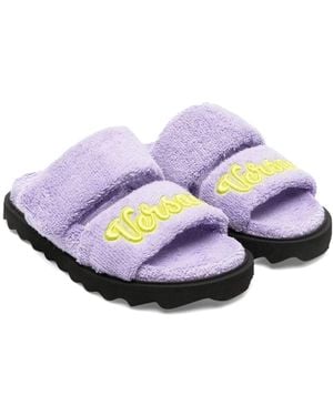 Versace Terry Slipper And Embroidery - White