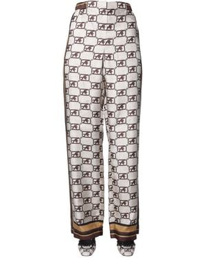 Alberta Ferretti Story Logo Trousers - White