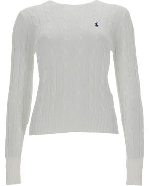 Polo Ralph Lauren Cable Knit With Logo - Grey