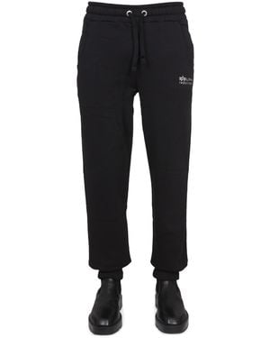 Alpha Industries Pataloni With Logo - Black