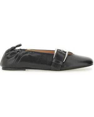 Ganni Ballerina With Buckle Strap - Black