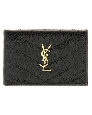 Saint Laurent Cassandre Matelassé Wallet - Black
