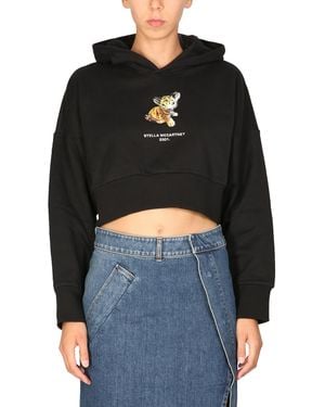 Stella McCartney FELPA "TIGER" IN JERSEY DI COTONE - Nero
