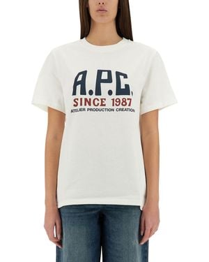 A.P.C. T-Shirt With Print - White