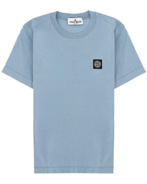 Stone Island T-Shirt Con Logo - Blue