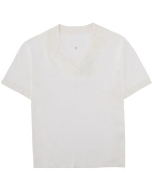 Maison Margiela T-Shirt "Taped" Con Scollo A V - White