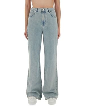 Moschino Wide-Leg Light Denim Jeans - Blue