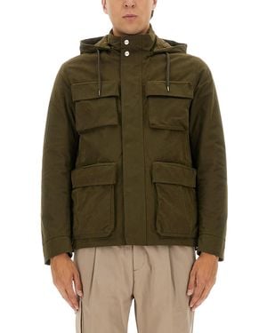 Herno Waxed Cotton Short Parka - Green