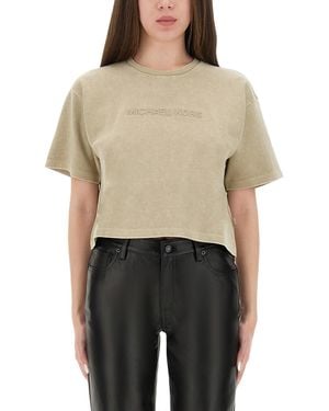 MICHAEL Michael Kors Embossed Logo T-Shirt - Natural