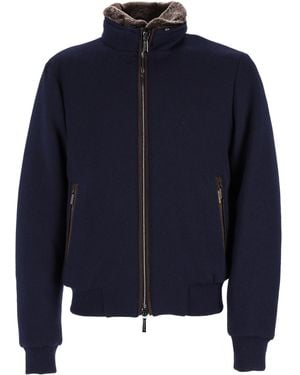 Moorer Italian Bellati Wool-Blend Jacket - Blue
