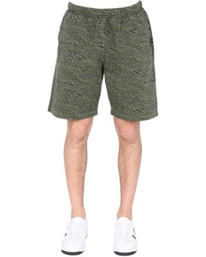 KENZO Animal Print Shorts - Green