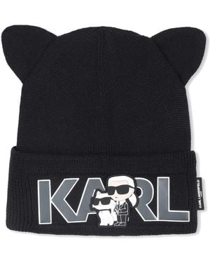 KARL LAGERFELD Hat With Logo - Black